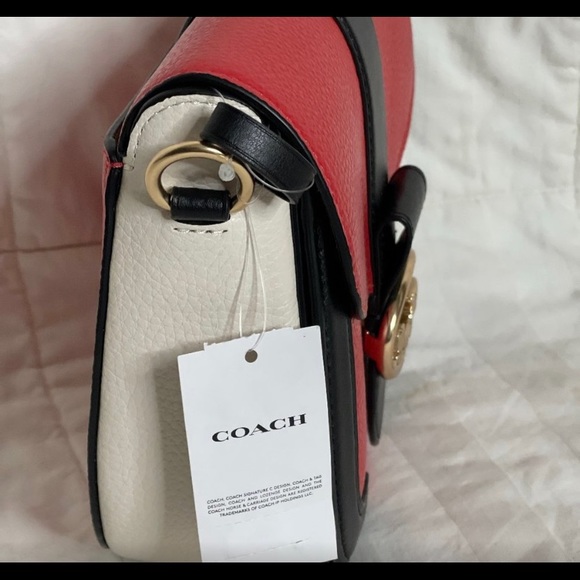 Make an offer!! Coach IM/Bright Poppy Multi C3596 Saddle Bag NWT - Picture 7 of 8